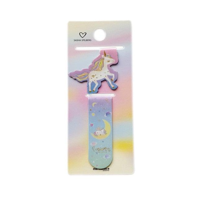 Unicorn Magnetic Bookmarks Books Marker Of Page Student Stationery School Office Supply Bookmarks for Book Lovers Magnet Book Markers Magnet Page Marker Clips For Students Teacher Supplies