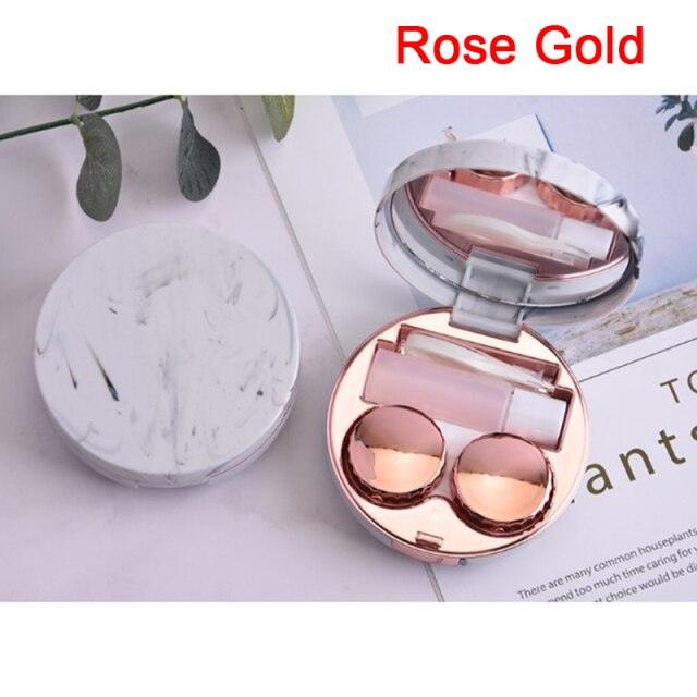 Unisex Cute Contact Lens Case Travel Glasses Lenses Box Eyes Care Kit Holder Container Lens Case Contact Lens Containers Remover Kit Set With Mirror Eye Remover Tool