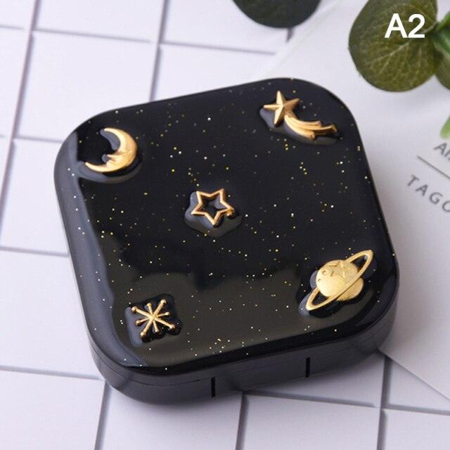 Unisex Cute Contact Lens Case Travel Glasses Lenses Box Eyes Care Kit Holder Container Lens Case Contact Lens Containers Remover Kit Set With Mirror Eye Remover Tool