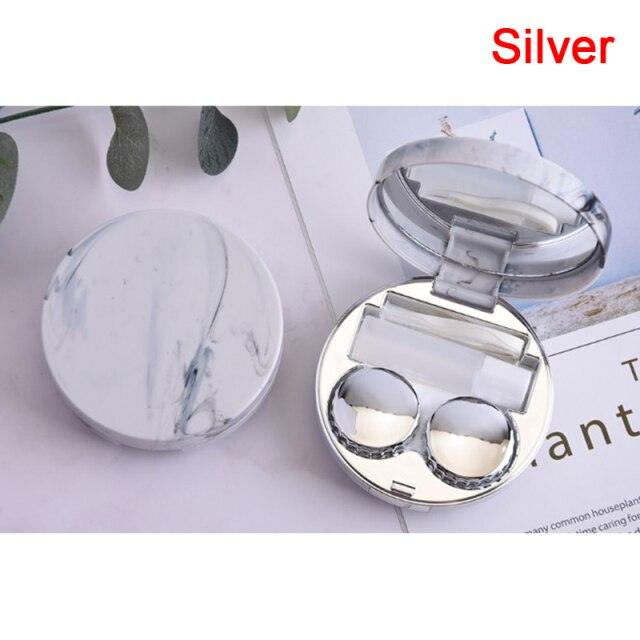 Unisex Cute Contact Lens Case Travel Glasses Lenses Box Eyes Care Kit Holder Container Lens Case Contact Lens Containers Remover Kit Set With Mirror Eye Remover Tool