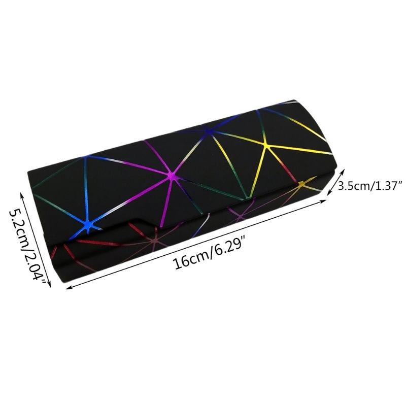 Unisex Fashion Men Women Glasses Case Protective Box Sunglasses Optical Reading Eyeglasses Clamshell Eyeglasses Case Portable Glasses Protection Case PU Leather  Eyeglass Case Colorful Black White Design