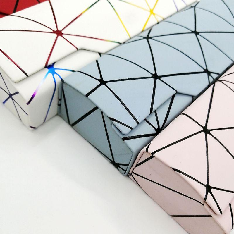 Unisex Fashion Men Women Glasses Case Protective Box Sunglasses Optical Reading Eyeglasses Clamshell Eyeglasses Case Portable Glasses Protection Case PU Leather  Eyeglass Case Colorful Black White Design