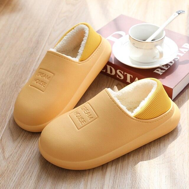 Unisex Home Winter Clogs Indoor Fur Warm Slippers For Women New Fashion Footwear Winter Slippers Home House Shoes Warm Plush Fleece Lining Garden Clogs Outdoor Indoor Clogs