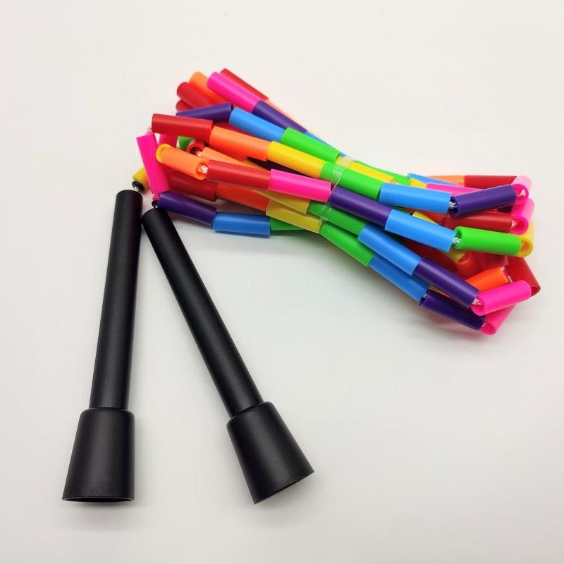 Unisex Jump Rope Stripe Ropes With Plastic Handles For Any Skill Level Sports Segmented Jump Rope For Outdoor Fitness Gym Men Women Kids Best For Sports Outdoors Jumping Rope 2.9m