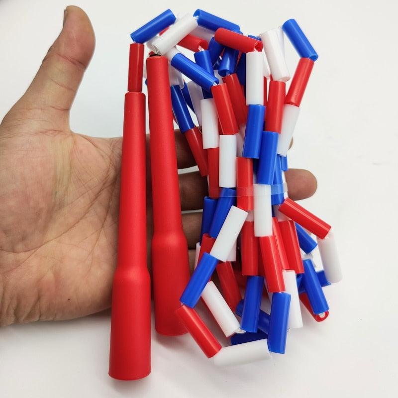 Unisex Jump Rope Stripe Ropes With Plastic Handles For Any Skill Level Sports Segmented Jump Rope For Outdoor Fitness Gym Men Women Kids Best For Sports Outdoors Jumping Rope 2.9m