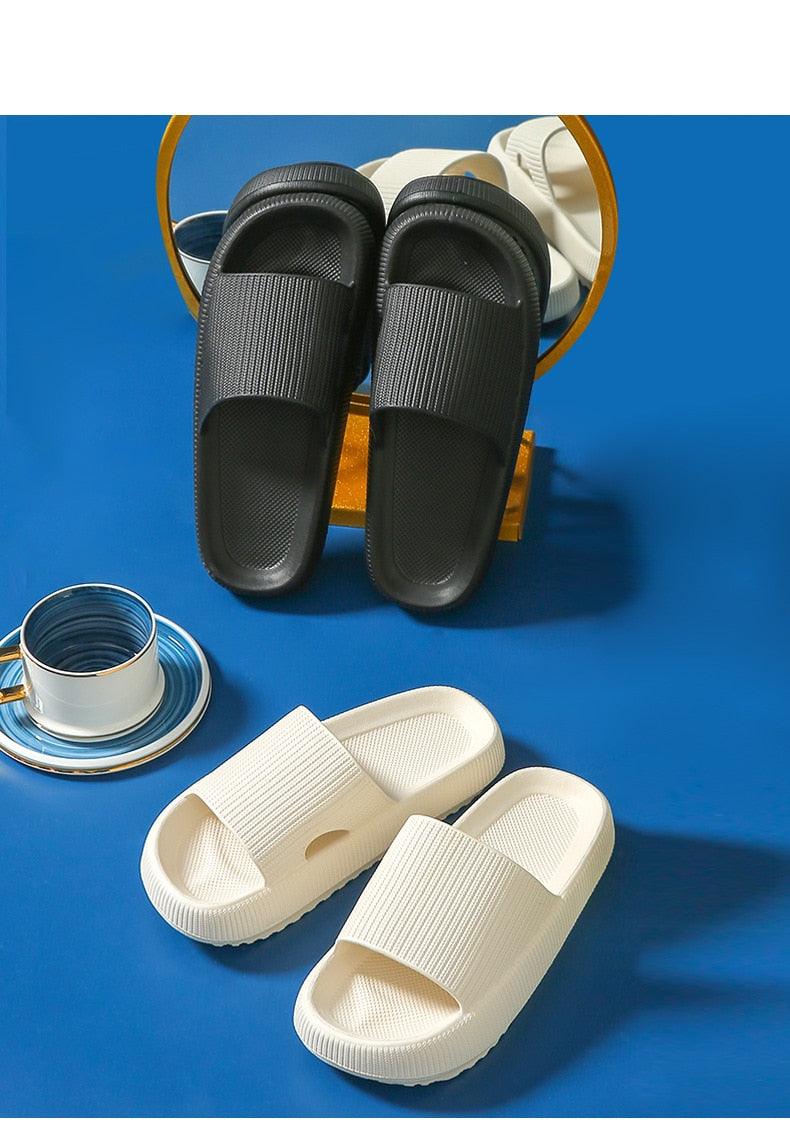 Unisex Thicker Comfortable Slippers For Men And Women Home Bathroom Bath Couple Thick Bottom Home Slippers Soft Sole Slide Sandals Leisure Shower Quick Drying Bathroom Non-Slip Massage Pool Gym House Slipper