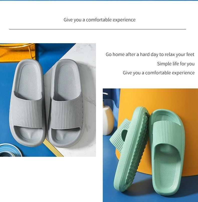 Unisex Thicker Comfortable Slippers For Men And Women Home Bathroom Bath Couple Thick Bottom Home Slippers Soft Sole Slide Sandals Leisure Shower Quick Drying Bathroom Non-Slip Massage Pool Gym House Slipper
