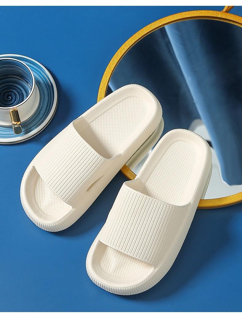 Unisex Thicker Comfortable Slippers For Men And Women Home Bathroom Bath Couple Thick Bottom Home Slippers Soft Sole Slide Sandals Leisure Shower Quick Drying Bathroom Non-Slip Massage Pool Gym House Slipper
