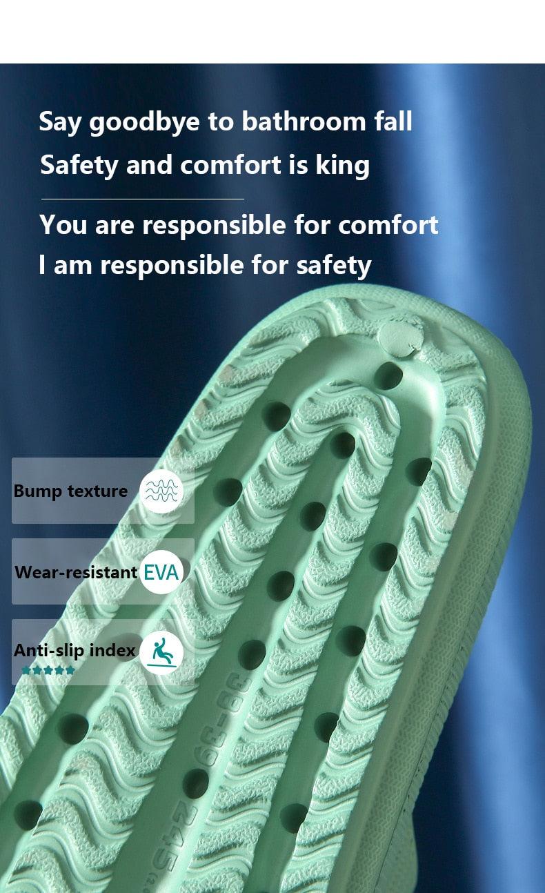 Unisex Thicker Comfortable Slippers For Men And Women Home Bathroom Bath Couple Thick Bottom Home Slippers Soft Sole Slide Sandals Leisure Shower Quick Drying Bathroom Non-Slip Massage Pool Gym House Slipper