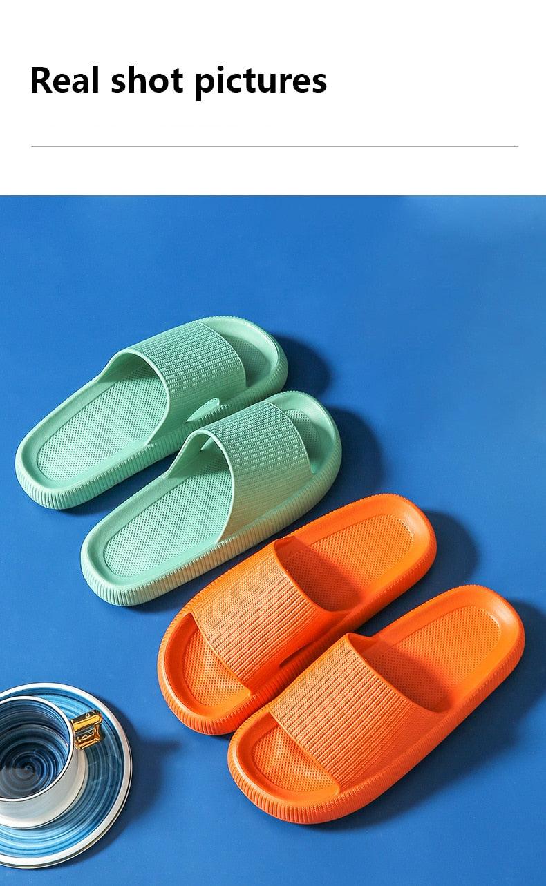 Unisex Thicker Comfortable Slippers For Men And Women Home Bathroom Bath Couple Thick Bottom Home Slippers Soft Sole Slide Sandals Leisure Shower Quick Drying Bathroom Non-Slip Massage Pool Gym House Slipper