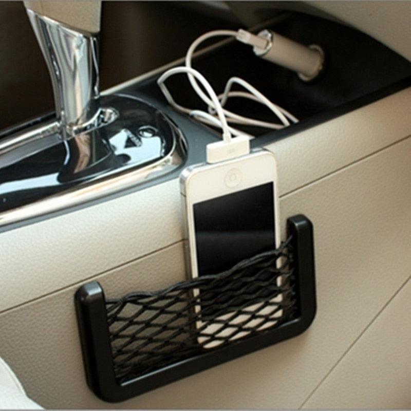 Universal Car Seat Side Storage Nets Resilient Pocket Organizer Car Accessories Products Car Organizer Storage Bag Auto Paste Net Pocket Phone Holder Car Storage Net Black Seat Side Back Storage Net Bag Universal Car Interior Accessories