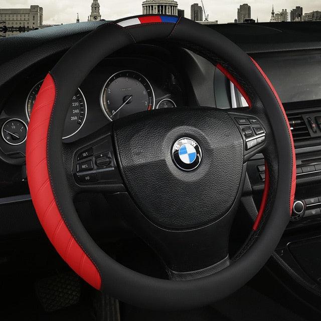 Universal Car Steering Wheel Cover Leather Car steering sleeve Car Accessories Auto Steering-Wheel covers Auto Upholstery Steering Wheel Cover Non-Slip Car Wheel Cover Protector Breathable Microfiber Universal Wheel Cover Wear-resistant Anti-slip Cover