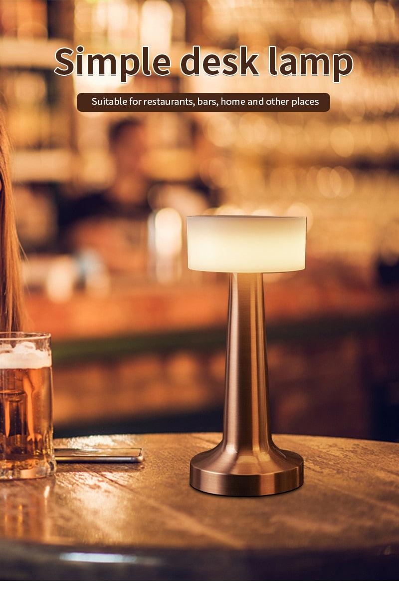 USB Dimming Bar Desk Lamp Hotel Coffee Shop Wireless Charging Touch Bedroom Bedside LED Restaurant Table Lights Art Night Light Decorative Table Lamp Cute Study Lamps for Bedroom Décor