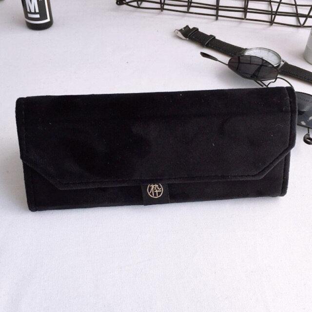 Velvet Triangle Folding Glasses Women Case Elegant Sunglasses Case Foldable Glasses Case Triangle Sunglasses Cases PU Portable Eyeglass Case For Men Women