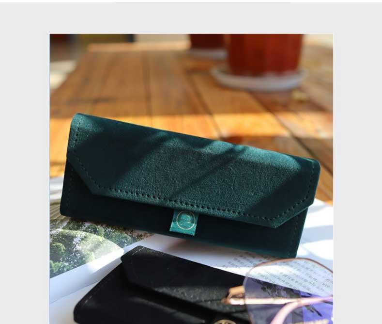 Velvet Triangle Folding Glasses Women Case Elegant Sunglasses Case Foldable Glasses Case Triangle Sunglasses Cases PU Portable Eyeglass Case For Men Women