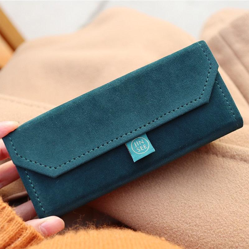 Velvet Triangle Folding Glasses Women Case Elegant Sunglasses Case Foldable Glasses Case Triangle Sunglasses Cases PU Portable Eyeglass Case For Men Women