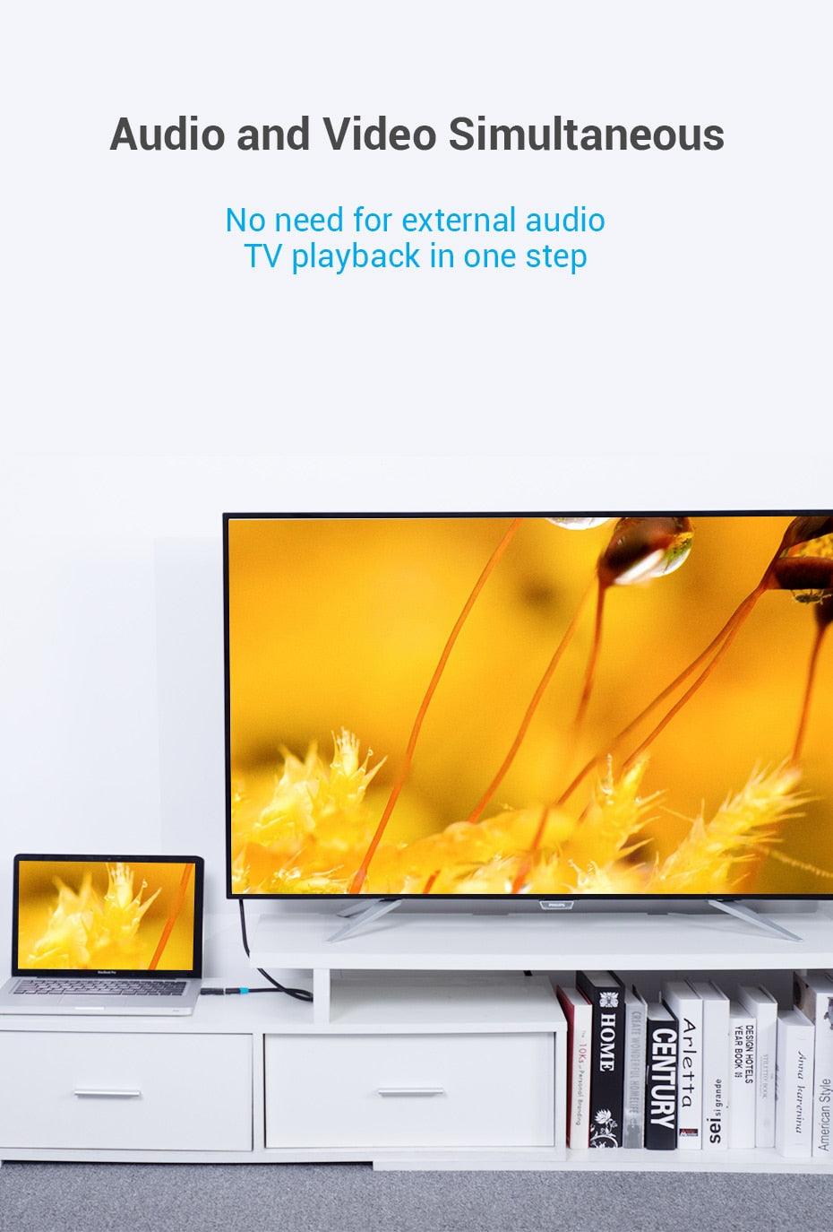 Vention DP To HDMI Adapter And 4K DP To HDMI Video Audio Converter for PC Laptop Projector Monitor - STEVVEX Cable - 220, ABS shell, audio convertor, cable, cables, classic DP to HDMI adapter, convertor for computer, convertor for laptop, convertor for monitors, display port, DP to HDMI, HDMI ADAPTER, projector display, vention display Port, video audio convertor, video convertor - Stevvex.com