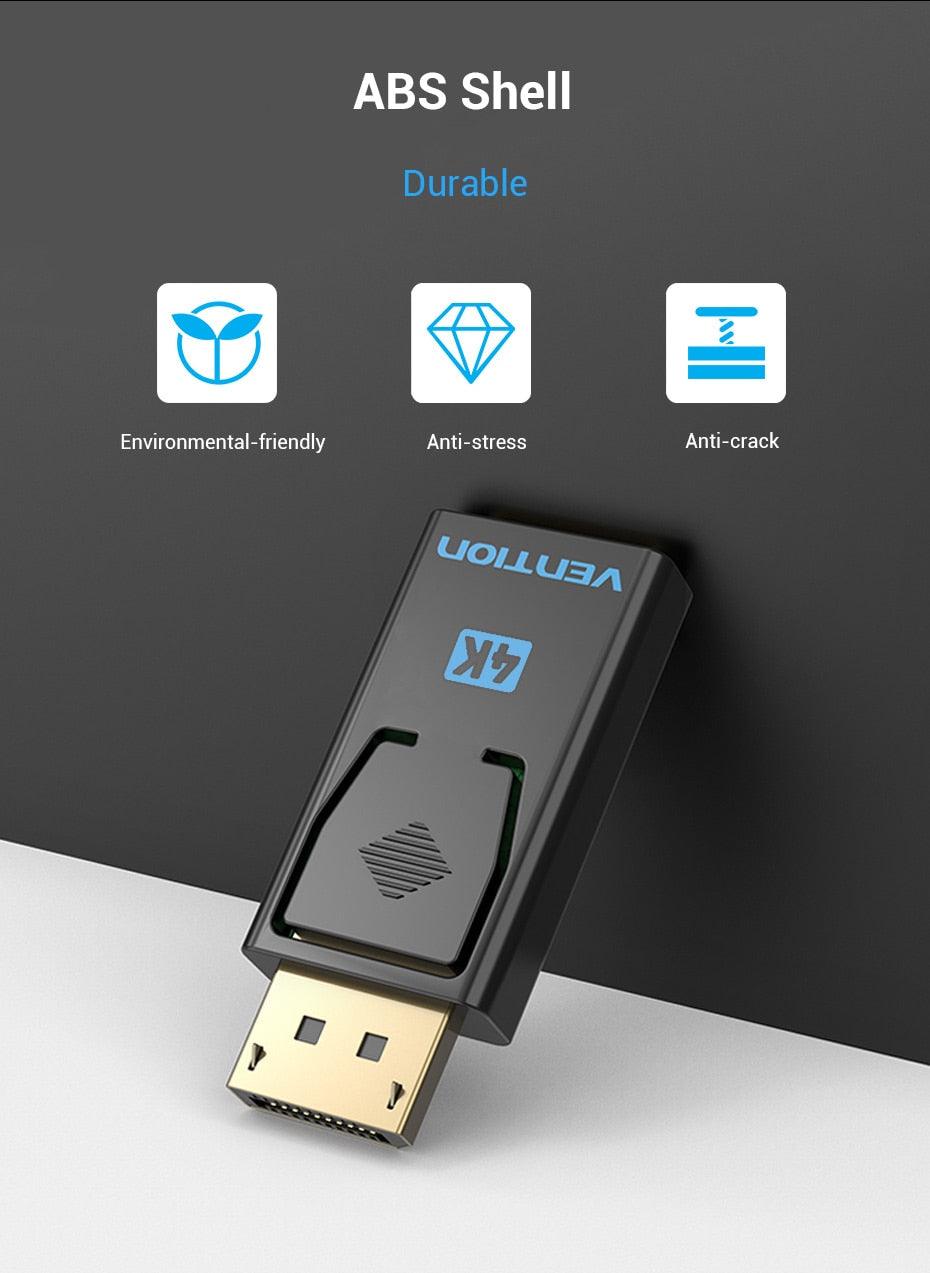 Vention DP To HDMI Adapter And 4K DP To HDMI Video Audio Converter for PC Laptop Projector Monitor - STEVVEX Cable - 220, ABS shell, audio convertor, cable, cables, classic DP to HDMI adapter, convertor for computer, convertor for laptop, convertor for monitors, display port, DP to HDMI, HDMI ADAPTER, projector display, vention display Port, video audio convertor, video convertor - Stevvex.com