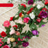 Vintage 2.2M Artificial Hanging Silk Rose Flowers Rattan Autumn Small Peony String Decor Fake Garland For Wedding Home Hotel Garden Decoration Artificial Flowers Rose Wall Hanging Plant for Arrangement Party Garden Home Bedroom Office