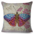 Vintage Europe Style ButteLight Blue Pattern Throw Pillow Covers Old Poster Pillowcase Cotton / Polyester Cushion Cover for Sofa Home Kids Room Butterfly Figure Embellished with Orchid Artistic Leaves Graphic Decorative Square Accent Pillow Case