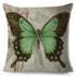 Vintage Europe Style ButteLight Blue Pattern Throw Pillow Covers Old Poster Pillowcase Cotton / Polyester Cushion Cover for Sofa Home Kids Room Butterfly Figure Embellished with Orchid Artistic Leaves Graphic Decorative Square Accent Pillow Case