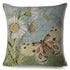 Vintage Europe Style ButteLight Blue Pattern Throw Pillow Covers Old Poster Pillowcase Cotton / Polyester Cushion Cover for Sofa Home Kids Room Butterfly Figure Embellished with Orchid Artistic Leaves Graphic Decorative Square Accent Pillow Case