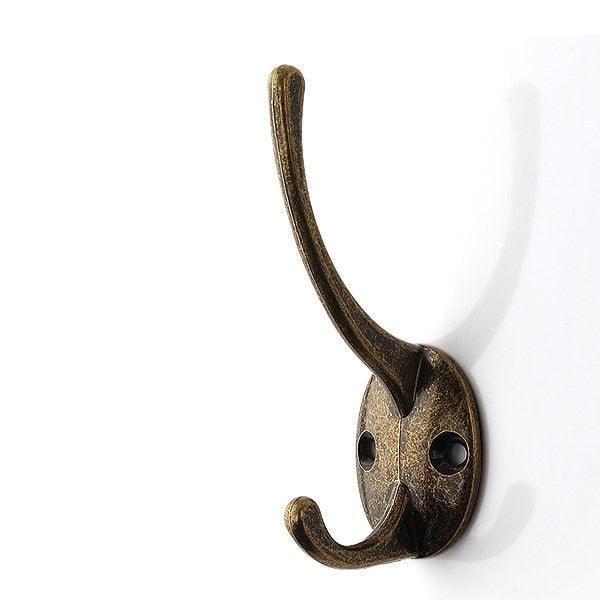 Vintage Hangers Hook Zinc Alloy Wall Hook Bronze Cloth Coat Bag Hat Hanging Hooks Bathroom Kitchen Antique Racks with Screws Vintage Antique Iron Bronze Hooks