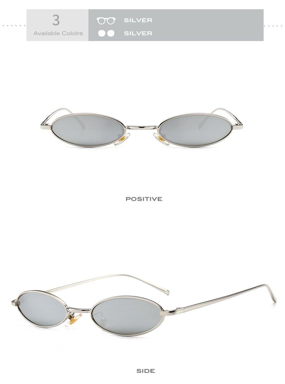 Vintage Oval Sunglasses Metal Frame Oval Sunglasses Sunglasses Retro Sunglasses For Women New Oval Shape Sunglasses For Ladies Eyewear Small Frame Sun Glasses For  Women/Men Mirror