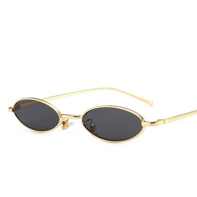 Vintage Oval Sunglasses Metal Frame Oval Sunglasses Sunglasses Retro Sunglasses For Women New Oval Shape Sunglasses For Ladies Eyewear Small Frame Sun Glasses For  Women/Men Mirror