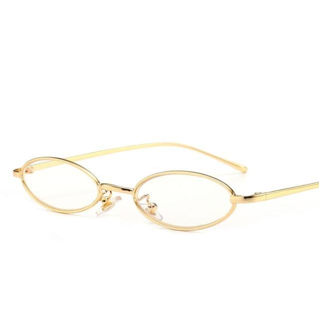 Vintage Oval Sunglasses Metal Frame Oval Sunglasses Sunglasses Retro Sunglasses For Women New Oval Shape Sunglasses For Ladies Eyewear Small Frame Sun Glasses For  Women/Men Mirror