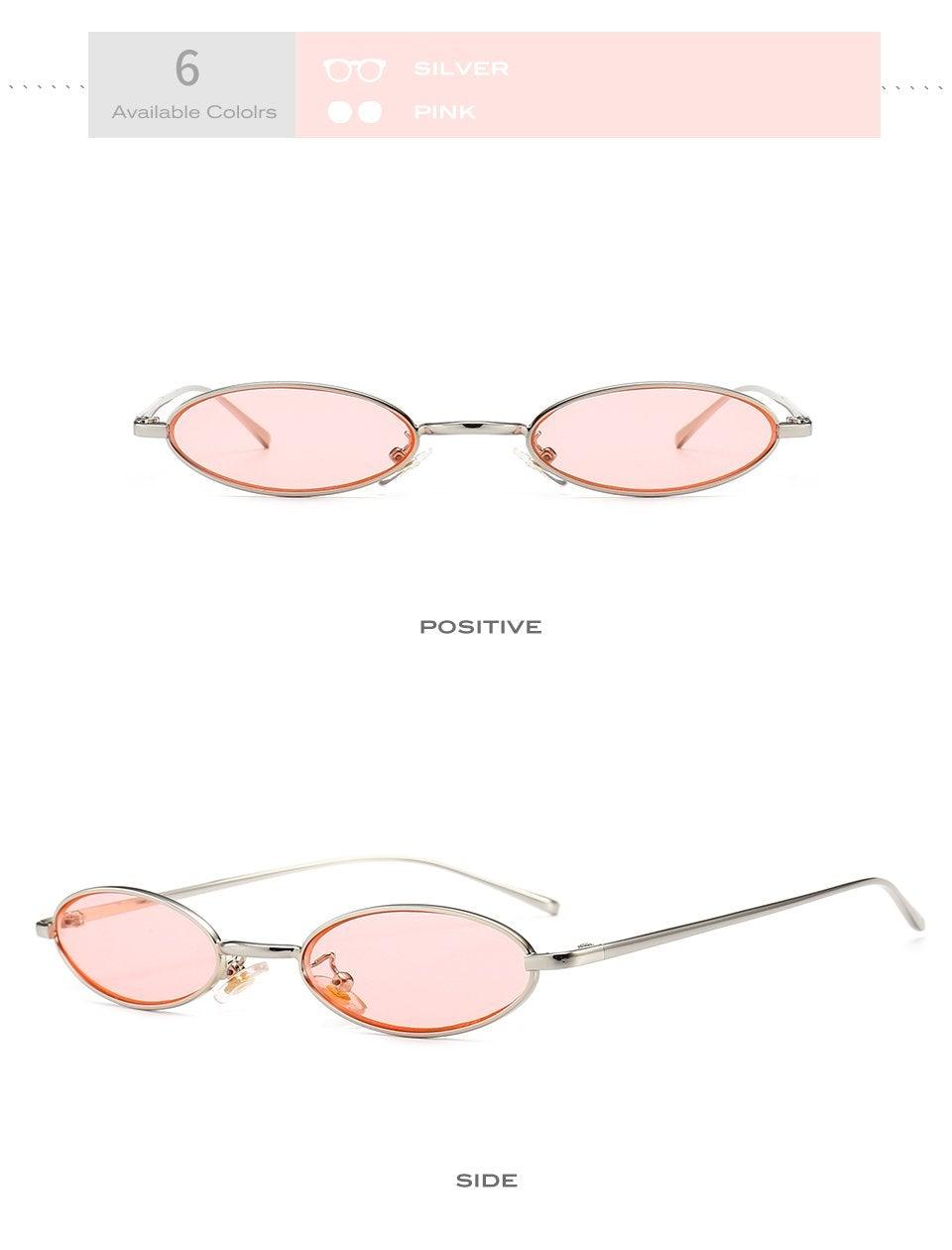 Vintage Oval Sunglasses Metal Frame Oval Sunglasses Sunglasses Retro Sunglasses For Women New Oval Shape Sunglasses For Ladies Eyewear Small Frame Sun Glasses For  Women/Men Mirror