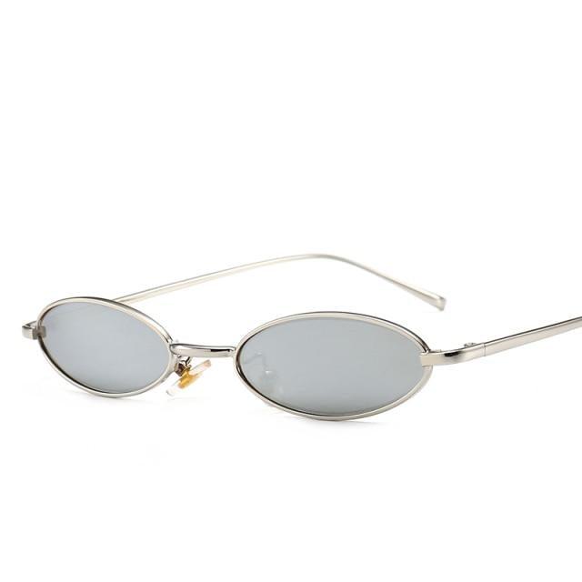Vintage Oval Sunglasses Metal Frame Oval Sunglasses Sunglasses Retro Sunglasses For Women New Oval Shape Sunglasses For Ladies Eyewear Small Frame Sun Glasses For  Women/Men Mirror