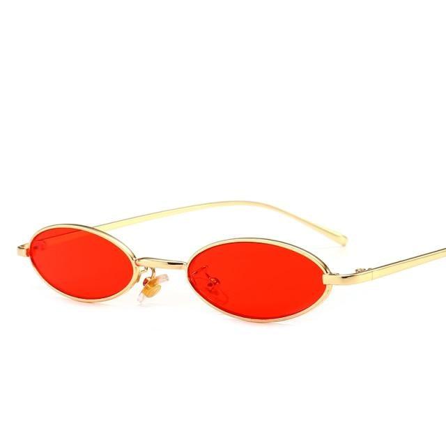 Vintage Oval Sunglasses Metal Frame Oval Sunglasses Sunglasses Retro Sunglasses For Women New Oval Shape Sunglasses For Ladies Eyewear Small Frame Sun Glasses For  Women/Men Mirror