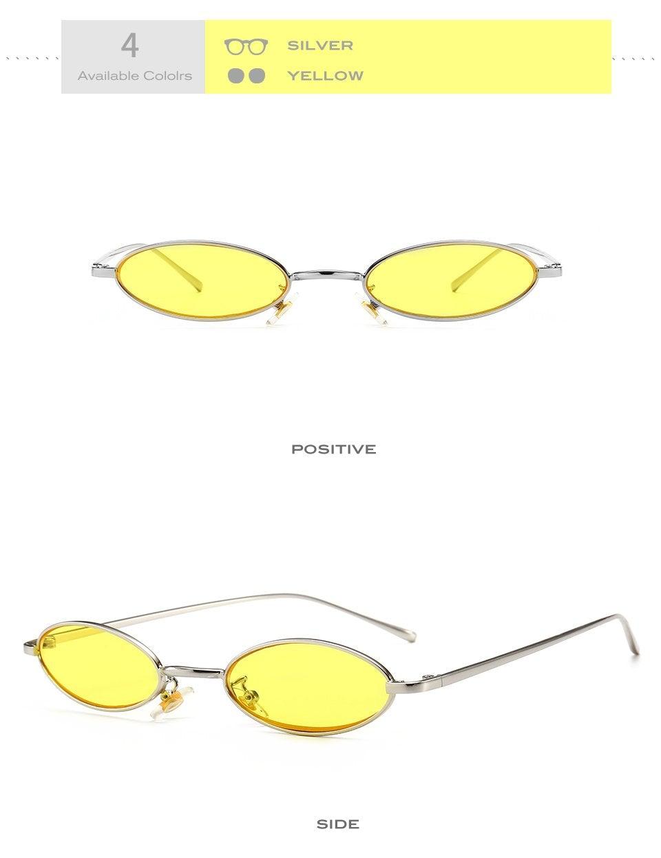 Vintage Oval Sunglasses Metal Frame Oval Sunglasses Sunglasses Retro Sunglasses For Women New Oval Shape Sunglasses For Ladies Eyewear Small Frame Sun Glasses For  Women/Men Mirror