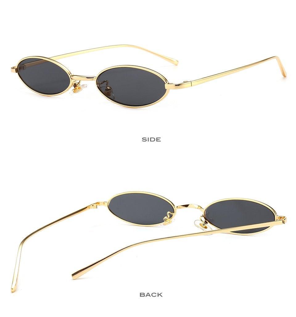 Vintage Oval Sunglasses Metal Frame Oval Sunglasses Sunglasses Retro Sunglasses For Women New Oval Shape Sunglasses For Ladies Eyewear Small Frame Sun Glasses For  Women/Men Mirror