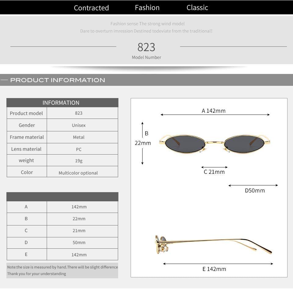 Vintage Oval Sunglasses Metal Frame Oval Sunglasses Sunglasses Retro Sunglasses For Women New Oval Shape Sunglasses For Ladies Eyewear Small Frame Sun Glasses For  Women/Men Mirror