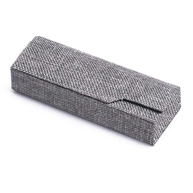 Vintage Retro Square Glasses Box Sunglasses Linen Folding Eyewear Case Optical Storage Glasses Case Hard Shell Sunglasses Foldable Protable Case Box Protective Glasses Case Holder With Magnet Closure