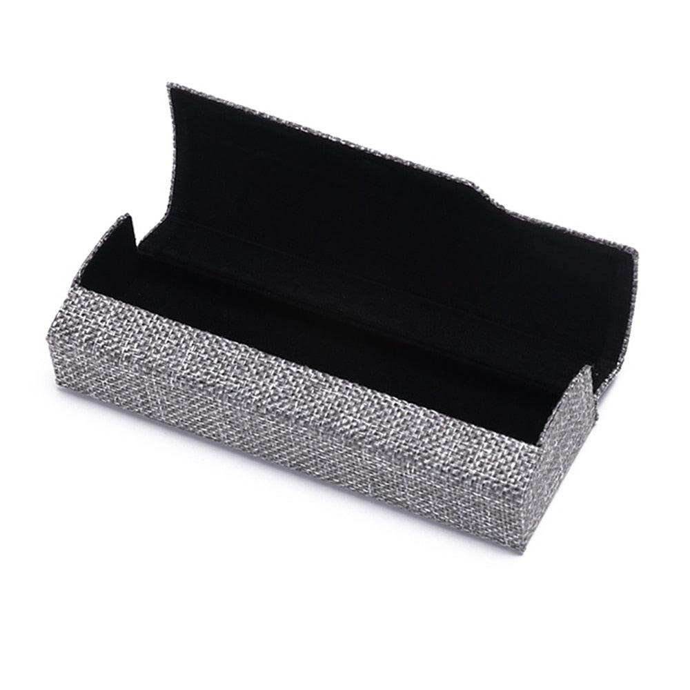 Vintage Retro Square Glasses Box Sunglasses Linen Folding Eyewear Case Optical Storage Glasses Case Hard Shell Sunglasses Foldable Protable Case Box Protective Glasses Case Holder With Magnet Closure
