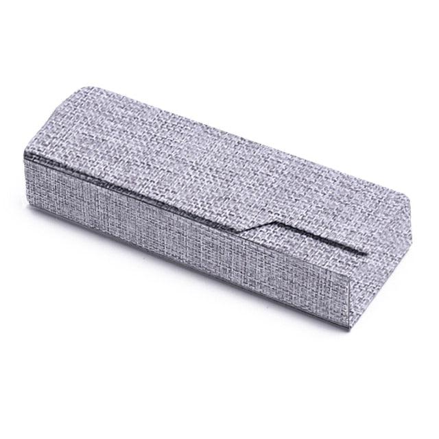 Vintage Retro Square Glasses Box Sunglasses Linen Folding Eyewear Case Optical Storage Glasses Case Hard Shell Sunglasses Foldable Protable Case Box Protective Glasses Case Holder With Magnet Closure