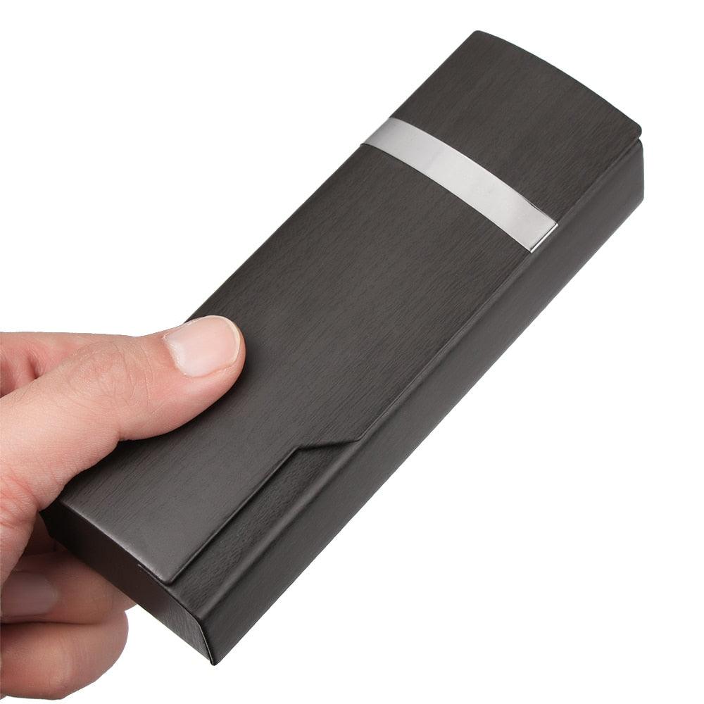 Vintage Retro Square Glasses Box Sunglasses Linen Folding Eyewear Case Optical Storage Glasses Case Hard Shell Sunglasses Foldable Protable Case Box Protective Glasses Case Holder With Magnet Closure