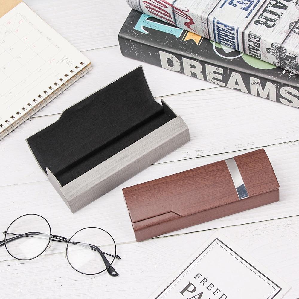 Vintage Retro Square Glasses Box Sunglasses Linen Folding Eyewear Case Optical Storage Glasses Case Hard Shell Sunglasses Foldable Protable Case Box Protective Glasses Case Holder With Magnet Closure