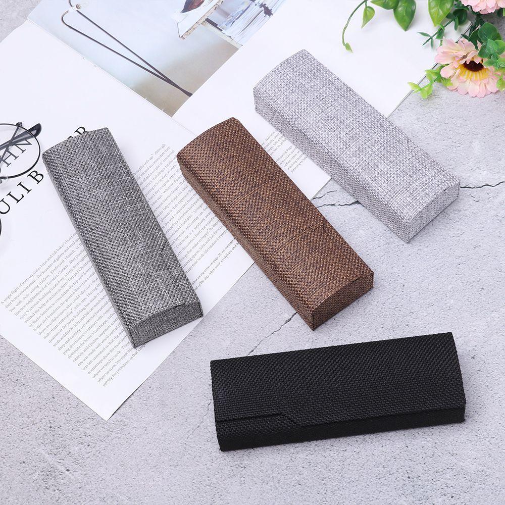 Vintage Retro Square Glasses Box Sunglasses Linen Folding Eyewear Case Optical Storage Glasses Case Hard Shell Sunglasses Foldable Protable Case Box Protective Glasses Case Holder With Magnet Closure