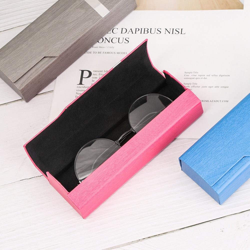 Vintage Retro Square Glasses Box Sunglasses Linen Folding Eyewear Case Optical Storage Glasses Case Hard Shell Sunglasses Foldable Protable Case Box Protective Glasses Case Holder With Magnet Closure