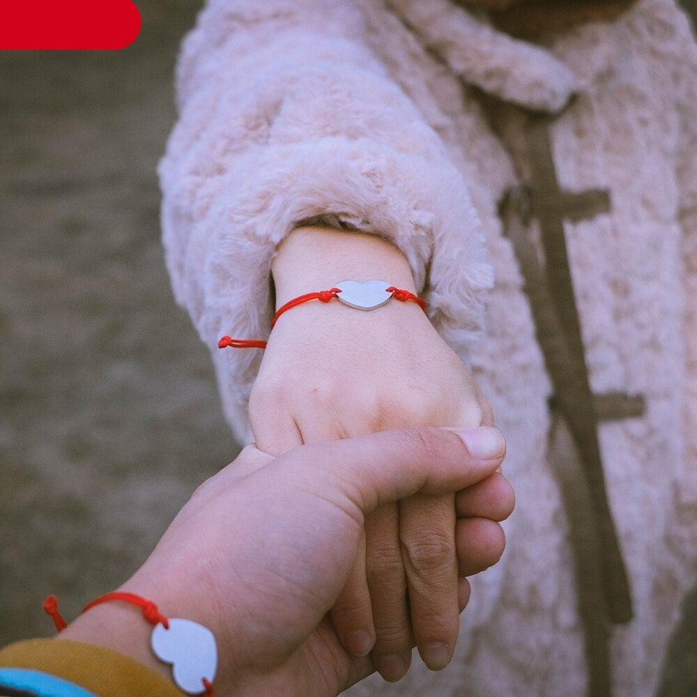 Vintage Shaped Stainless Steel Charm Couple Friendship Bracelets Wish Card Hand Woven Rope Bracelet For Women Teen Girls Adjustable Christmas Heart Shaped Stainless Steel Bracelet