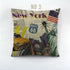 Vintage Style Pillow Covers New York London Paris City Printed Skyscraper Linen Polyester Cushion Covers For Home Sofa  New York London Paris Decorative Square Pillow Case for Home Bedroom Living Room Cushion Cover 45x45cm