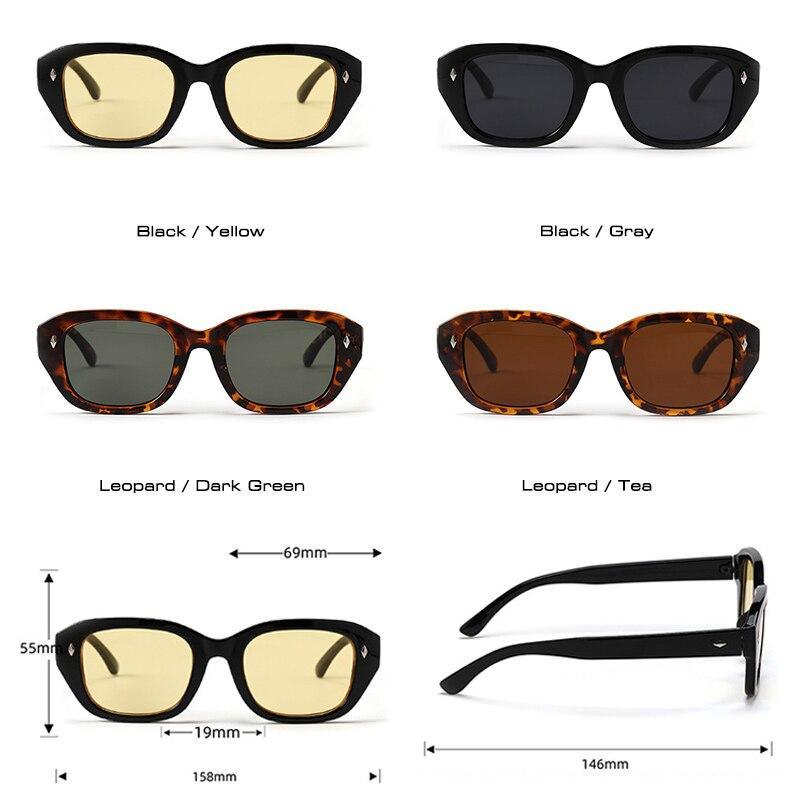 Vintage Women Black Sunglasses For Women Cat Eye Eyewear For Women Men Popular Design Driving Running Golf Sports Glasses Square UV Protection Retro Style Unisex