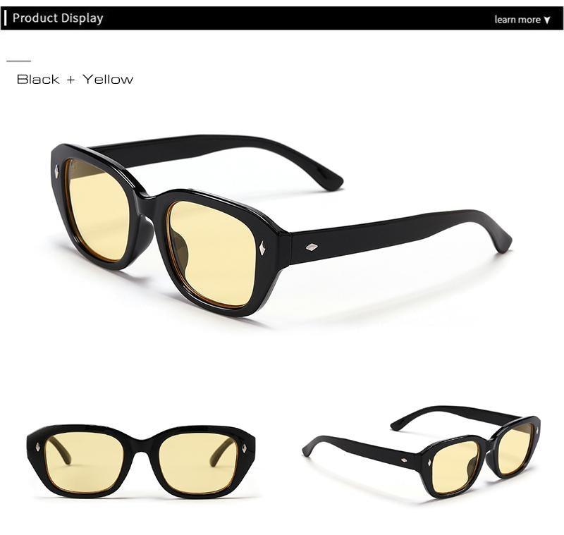 Vintage Women Black Sunglasses For Women Cat Eye Eyewear For Women Men Popular Design Driving Running Golf Sports Glasses Square UV Protection Retro Style Unisex