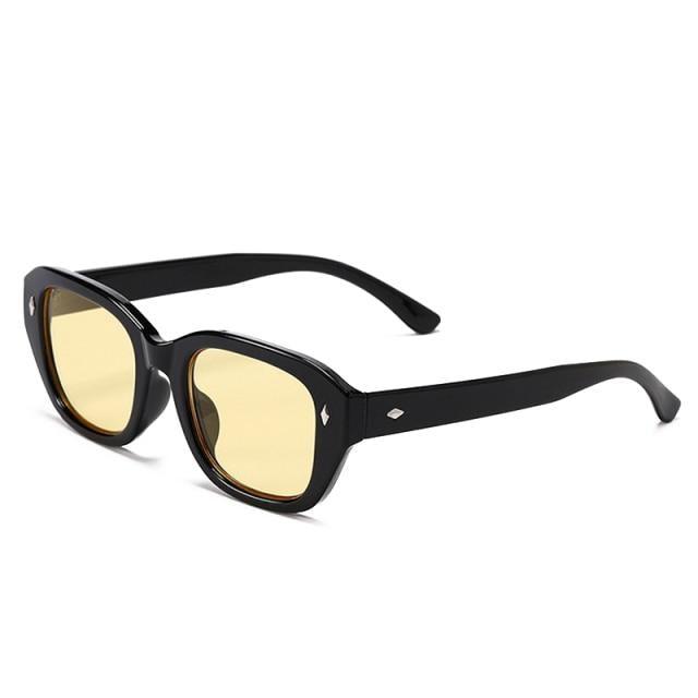 Vintage Women Black Sunglasses For Women Cat Eye Eyewear For Women Men Popular Design Driving Running Golf Sports Glasses Square UV Protection Retro Style Unisex