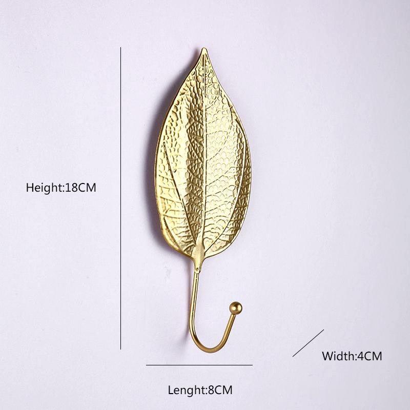 Wall Coat Rack Clothes Hanger Home Decoration Accessories Wall Hooks for Hanging Clothes Blue Leaves/Golden Leaves Home Storage Decorative Leaves Iron Hooks Tropic Plant Wall Mounted Single Clothes Hangers Decorative Hanger Hanging Hooks