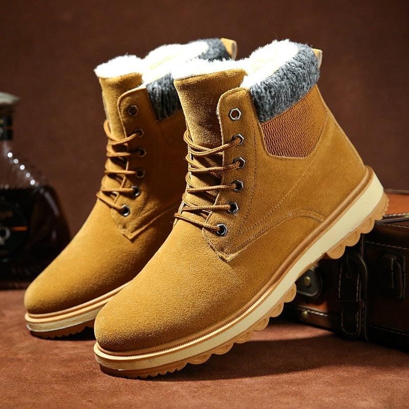 Men’s Winter Snow Boots – Waterproof, Fleece-Lined, Warm Boots In Camo Black